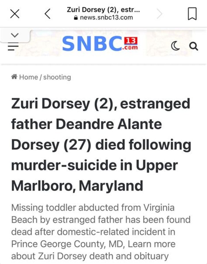 Zuri Dorsey And Deandre Alante Dorsey Death News Victims Passes Away After Murder Barbarian